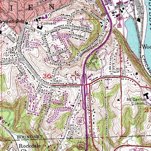 Topographic Map of Grandview Heights Baptist Church, IA