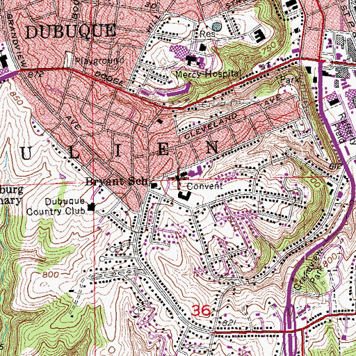 Topographic Map of Saint Columbkilles Catholic Church, IA