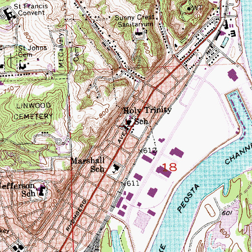 Topographic Map of Holy Trinity Catholic Church, IA