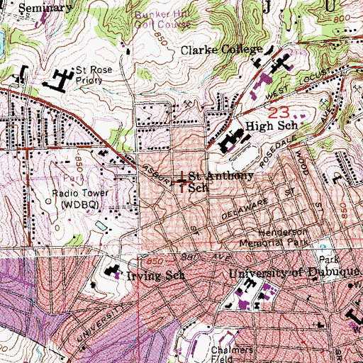 Topographic Map of Saint Anthonys Catholic Church, IA