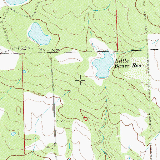 Topographic Map of Bauer Lake Number 1 Dam, CO