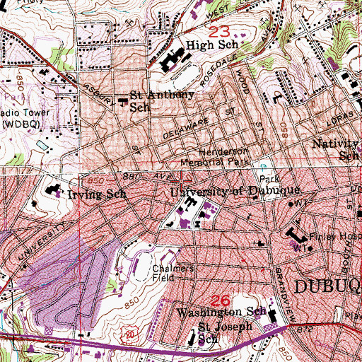 Topographic Map of Westminster Presbyterian Church, IA