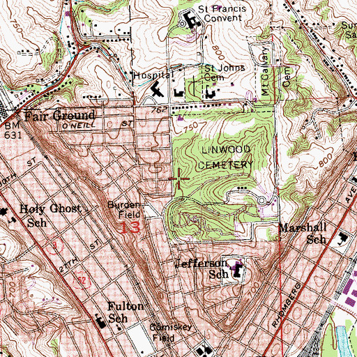 Topographic Map of Sacred Heart Catholic Church, IA