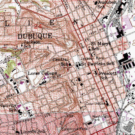 Topographic Map of Saint Catherines Catholic Church, IA