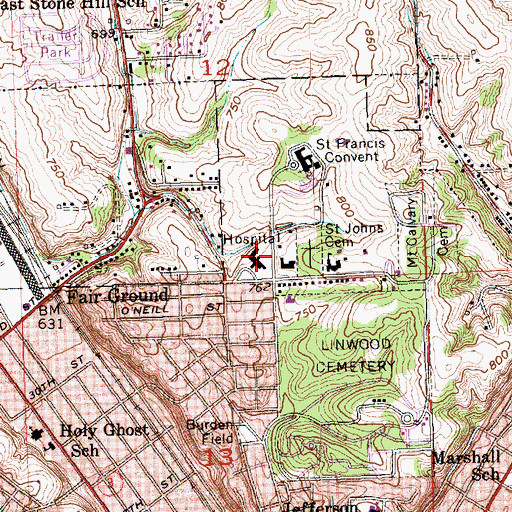 Topographic Map of Stonehill Care Center, IA