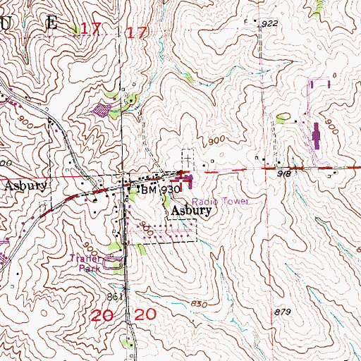 Topographic Map of Heritage Manor, IA