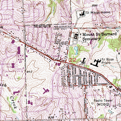 Topographic Map of Saint Peter Lutheran Church, IA