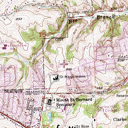 Topographic Map of Wahlert Catholic High School, IA