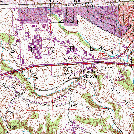 Topographic Map of Warren Plaza, IA
