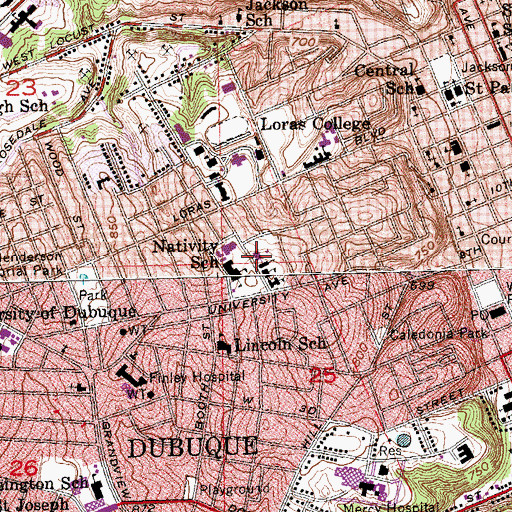 Topographic Map of Alternative Learning Center on the Jones Campus, IA