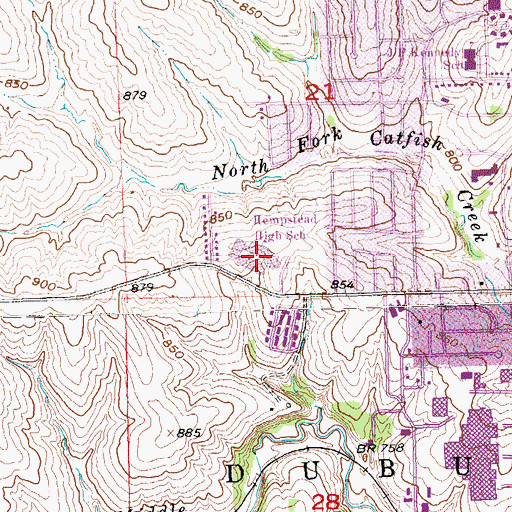 Topographic Map of Hempstead High School, IA
