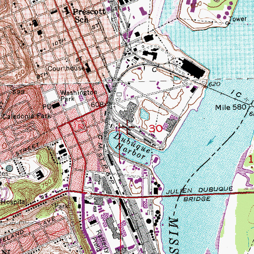 Topographic Map of National Mississippi River Museum, IA