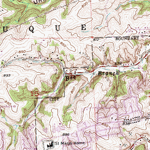 Topographic Map of Veterans Memorial Park, IA