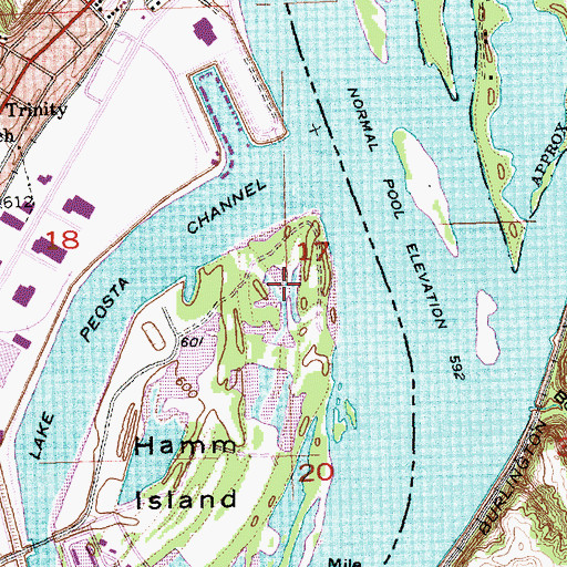 Topographic Map of Riverview Park, IA