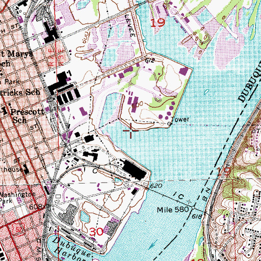 Topographic Map of Dove Harbor, IA
