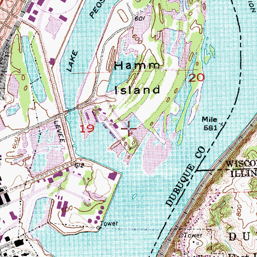 Topographic Map of Schmitt Harbor, IA