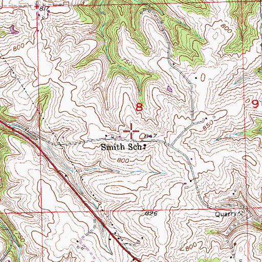 Topographic Map of Husemanns RV Park and Campgrounds, IA