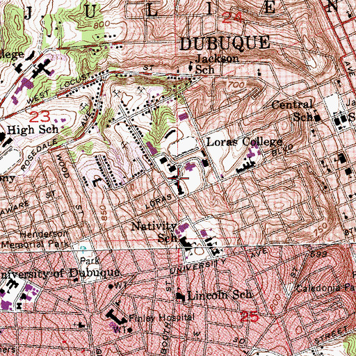 Topographic Map of Christ the King Chapel, IA