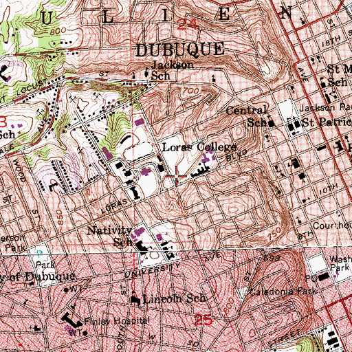 Topographic Map of Maintenance and Power Building, IA