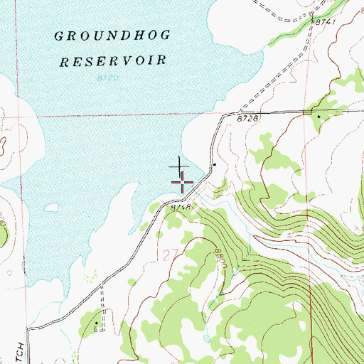 Topographic Map of Groundhog Dam, CO