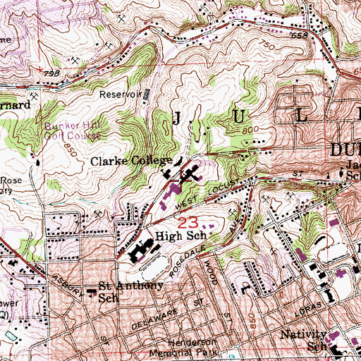 Topographic Map of Hass Administrative Offices, IA