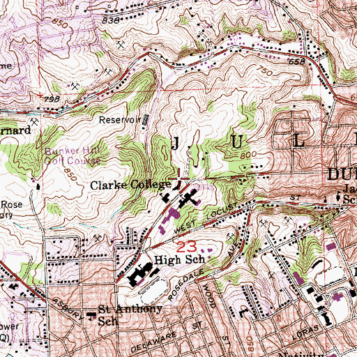 Topographic Map of Mary Frances Hall, IA
