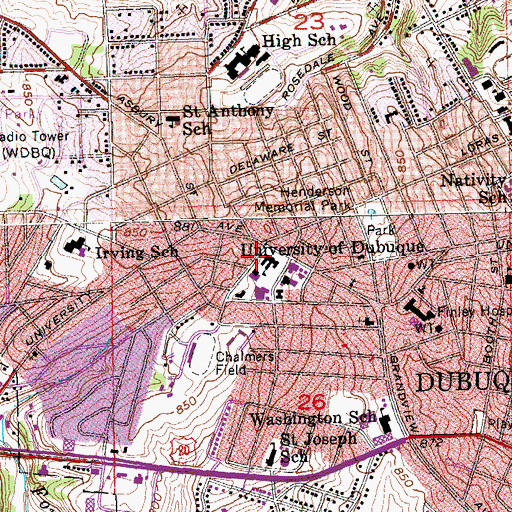 Topographic Map of Jackaline Baldwin Dunlap Technology Center, IA