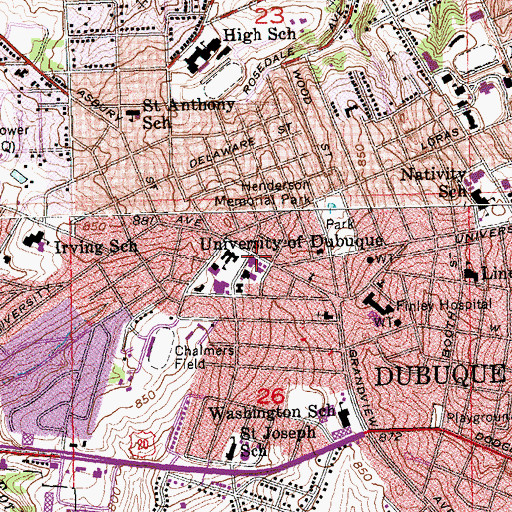 Topographic Map of Advancement Offices, IA