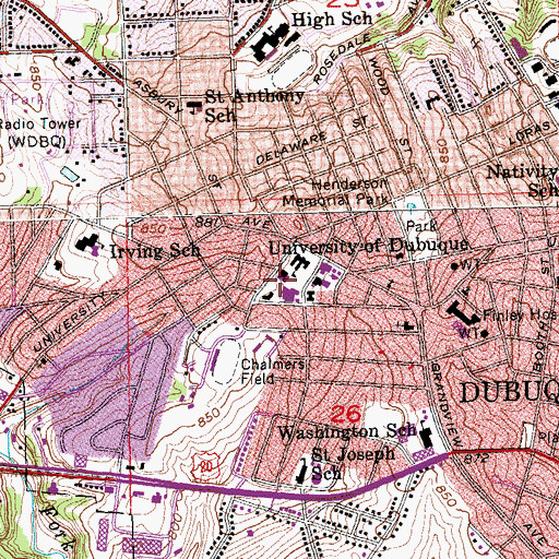 Topographic Map of Stoltz Sports Center, IA