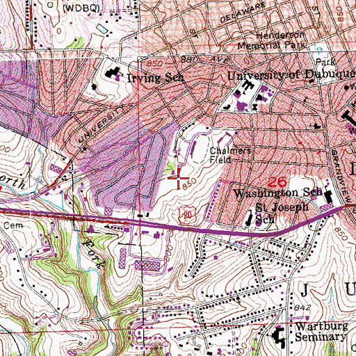 Topographic Map of Potterweld Apartments, IA