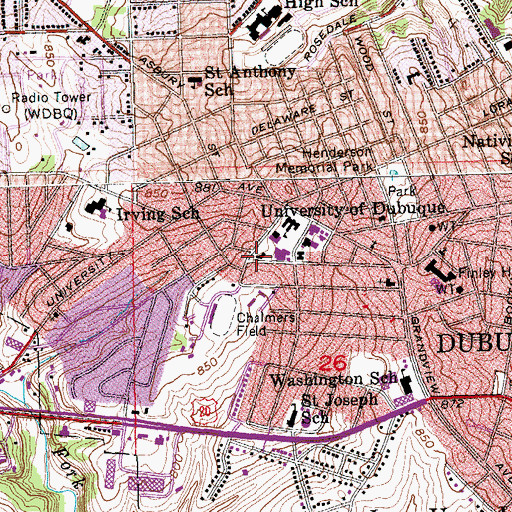Topographic Map of Smith Hall, IA