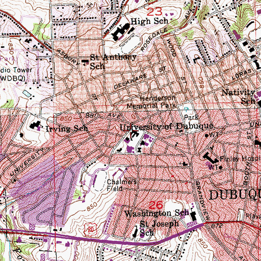 Topographic Map of Steffens Colonnade, IA