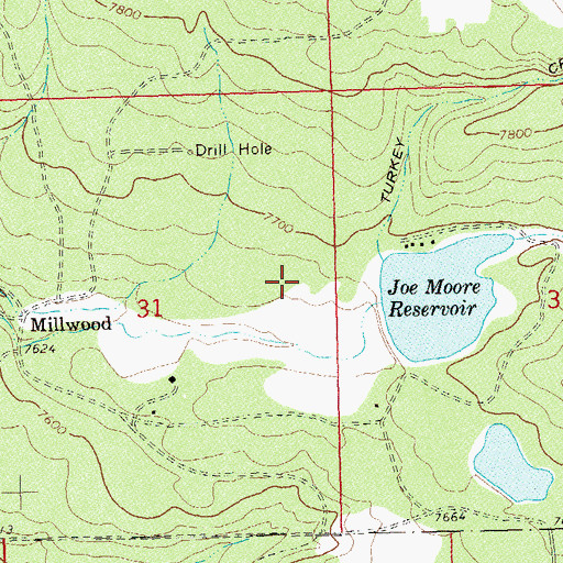 Topographic Map of Big Pine Dam, CO