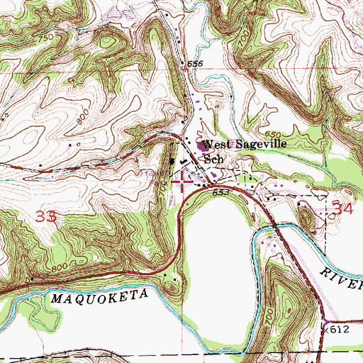 Topographic Map of Granada Mobile Home Park, IA