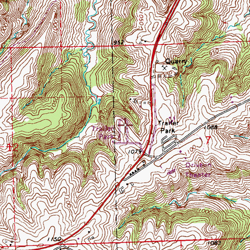 Topographic Map of Lost Canyon Mobile Home Park, IA
