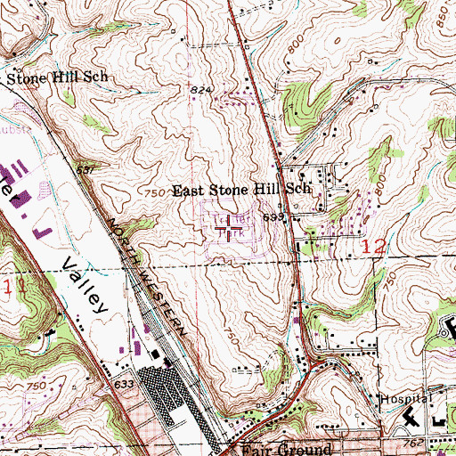 Topographic Map of Knapp Mobile Home Park, IA