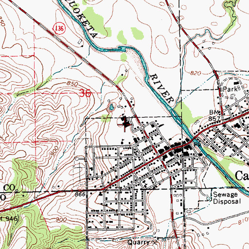 Topographic Map of Cascade Junior - Senior High School, IA