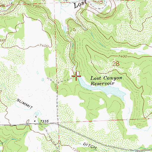 Topographic Map of Lost Canyon Dam, CO