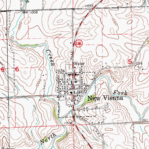 Topographic Map of Hennessy Catholic School Saint Boniface Center, IA