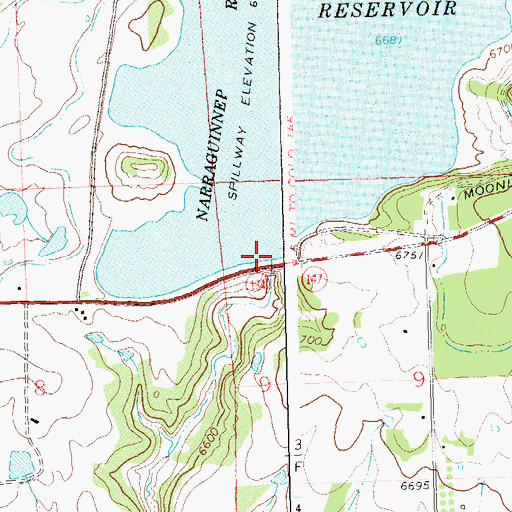 Topographic Map of Narriguinepp Dam, CO