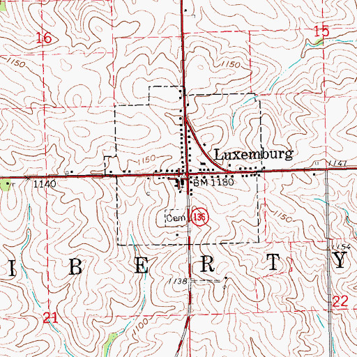 Topographic Map of Holy Trinity Roman Catholic Church, IA