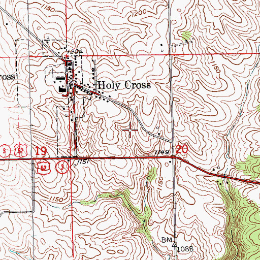 Topographic Map of Harvestore Grain Elevator, IA