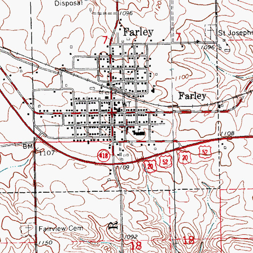 Topographic Map of Saint Josephs Catholic Church, IA