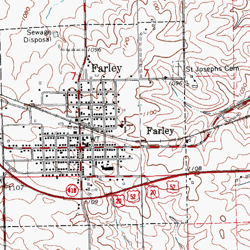 Topographic Map of Drexler Middle Intermediate School, IA