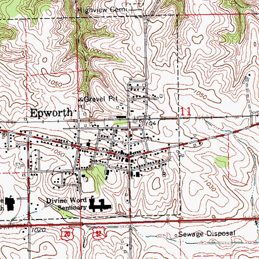 Topographic Map of Epworth Police Department, IA