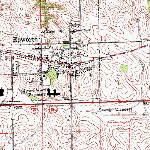 Topographic Map of Seton Catholic School, IA