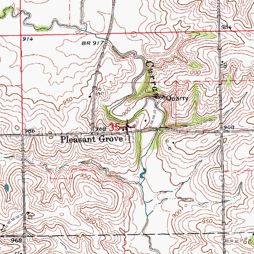 Topographic Map of Saint Johns Catholic Church, IA