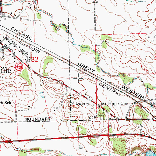 Topographic Map of Rolling Knolls Golf Course, IA