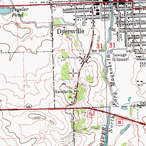 Topographic Map of Mercy Medical Center Dyersville, IA