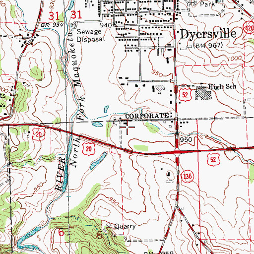 Topographic Map of New Hope Lutheran Church, IA
